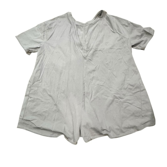 EUC Movement Free People Oversized Tshirt Romper Light Gray RARE XL - Picture 2 of 5